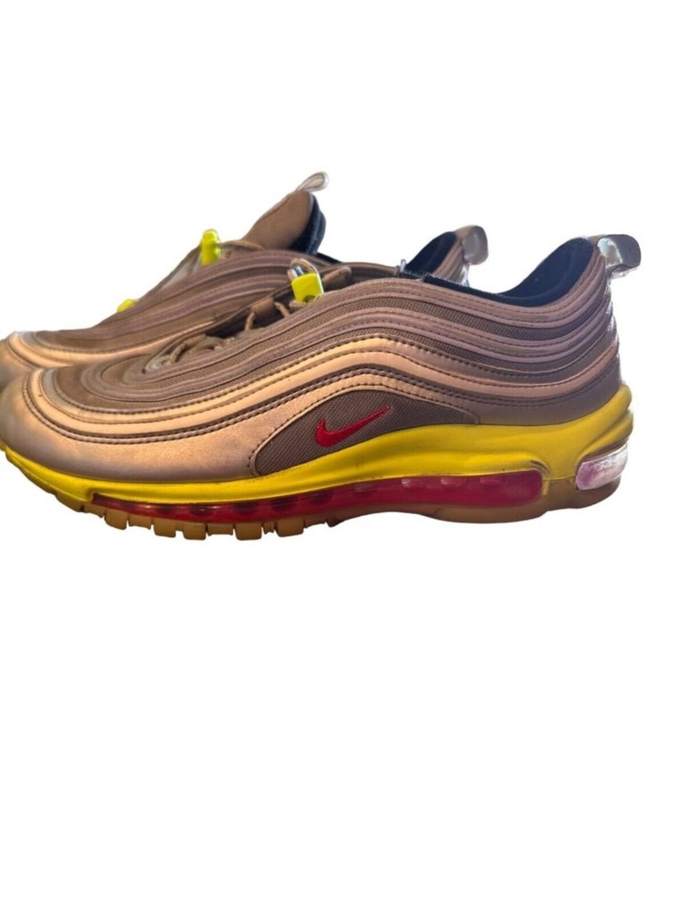 Nike Air Max 97 SE BG Youth Shoes Silver/Yellow/Red Size 7Y - Picture 5 of 7